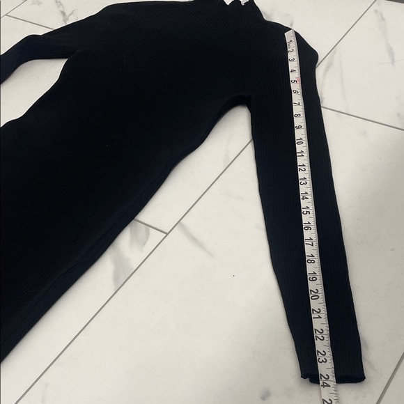 Wilfred Classic Black Knit Long Sleeve Dress Mock Neck High Thigh Slit Sz M - Picture 15 of 15